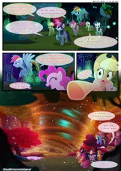 Size: 3500x4950 | Tagged: safe, artist:light262, artist:lummh, derpibooru import, applejack, fluttershy, pinkie pie, rainbow dash, rarity, twilight sparkle, twilight sparkle (alicorn), oc, oc:princess tempora, alicorn, pony, comic:timey wimey, comic, female, implied princess tempora, implied star swirl the bearded, mane six, mare, sharknado