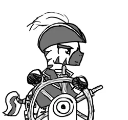 Size: 640x600 | Tagged: safe, artist:ficficponyfic, derpibooru import, zebra, colt quest, adult, anchor, boat, captain, clothes, confident, cutie mark, cyoa, hat, male, sailor, ship, smiling, stallion, story included, wheel