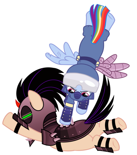 Size: 6455x7296 | Tagged: absurd resolution, alternate timeline, amputee, apocalypse dash, armor, artist:greenmachine987, augmented, badass, crystal war timeline, derpibooru import, glowing eyes, injured, mind control, photoshop, prosthetic limb, prosthetics, prosthetic wing, rainbow dash, safe, simple background, sombra soldier, spikes, the cutie re-mark, transparent background, vector, you know for kids