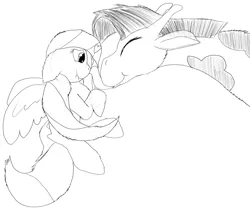 Size: 1280x1075 | Tagged: safe, artist:firefanatic, derpibooru import, fluttershy, giraffe, boop, cute, fluffy, heart, licking, rough sketch, scrunchy face, tongue out