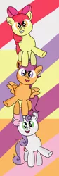 Size: 757x2265 | Tagged: apple bloom, artist:pastelhorses, cute, cutie mark crusaders, derpibooru import, revamped, safe, scootaloo, sweetie belle