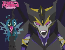 Size: 1017x786 | Tagged: airachnid, artist:inspectornills, derpibooru import, kiss players, queen chrysalis, safe, transformers, transformers prime