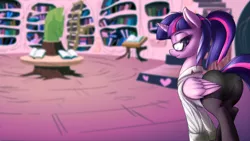 Size: 1280x720 | Tagged: suggestive, artist:shydale edits, derpibooru import, edit, edited edit, twilight sparkle, twilight sparkle (alicorn), alicorn, pony, clothes, female, glasses, mare, panties, pantyhose, solo, solo female, underwear, wallpaper, wallpaper for the fearless