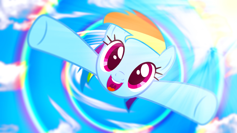 Size: 1920x1080 | Tagged: safe, artist:barrfind, artist:serenawyr, derpibooru import, rainbow dash, pegasus, pony, coming at you, cute, dashabetes, female, happy, incoming hug, looking at you, mare, open mouth, smiling, solo, sonic rainboom, vector, wallpaper