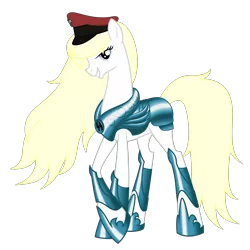 Size: 3000x3000 | Tagged: safe, artist:vectorfag, derpibooru import, oc, oc:aryanne, unofficial characters only, earth pony, pony, armor, aryan, aryan pony, female, hat, long hair, metal, nazi, ornament, princess, queen, reichsadler, schutzstaffel, smiling, solo, standing, tall, team captain, valkyrie, vector