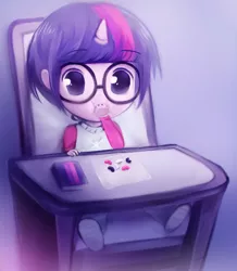 Size: 595x681 | Tagged: safe, artist:fallinasleep, derpibooru import, oc, oc:brilliant light, equestria girls, baby, cute, highchair, horn, jellybeans, not twilight sparkle, ocbetes, solo, weapons-grade cute