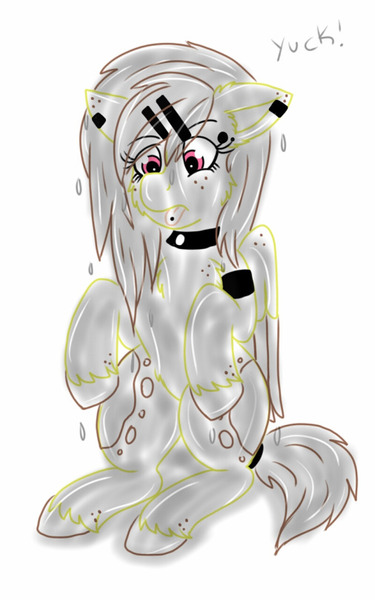 Size: 506x810 | Tagged: artist:emz2015, derpibooru import, ear piercing, oc, oc:ruby splash, oil, oily skin, piercing, question and answer, safe, solo, unofficial characters only, unshorn fetlocks