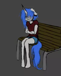 Size: 1024x1268 | Tagged: anthro, artist:spartangreywolf, chair, crying, derpibooru import, oc, oc:aby, sad, safe, sitting, unguligrade anthro, unofficial characters only