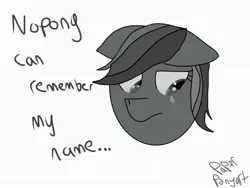 Size: 2048x1536 | Tagged: 1000 hours in ms paint, artist:paper pony artwork, artist:rihanna bell pepper, black and white, crying, derpibooru import, grayscale, lonely, ms paint, rainbow dash, sad, safe, simple background, text