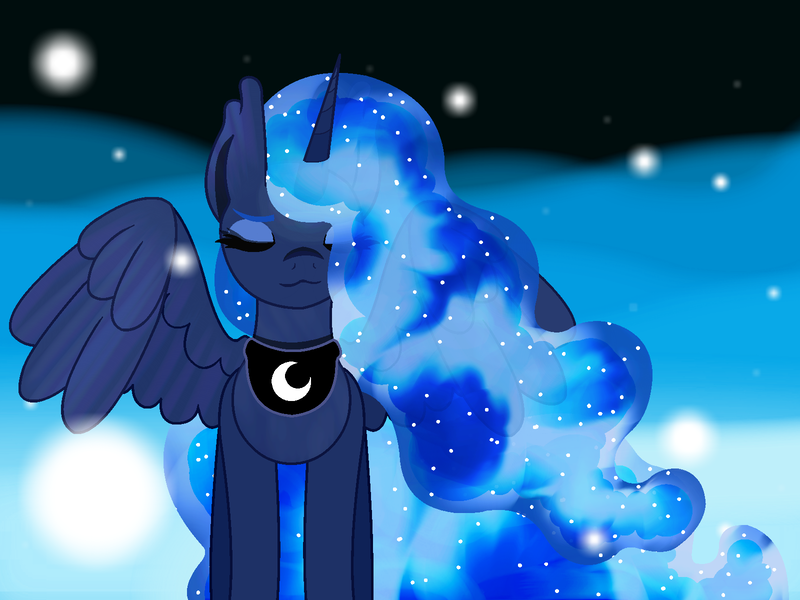 Size: 1600x1200 | Tagged: artist:ahaintthatbad, derpibooru import, dreamscape, dream walker luna, eyes closed, princess luna, safe, solo, spread wings