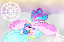 Size: 1500x1000 | Tagged: artist:ahaintthatbad, derpibooru import, older, princess flurry heart, safe, solo, spoiler:s06, spread wings