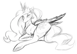 Size: 750x527 | Tagged: artist needed, suggestive, derpibooru import, princess celestia, pony, female, monochrome, plot, sketch, smirk, solo, solo female