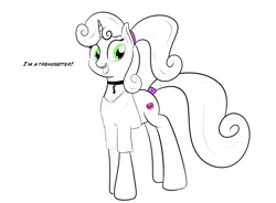 Size: 1024x753 | Tagged: artist:cosmonaut, braces, clothes, derpibooru import, lanky, older, ponytail, safe, solo, sweetie belle, teenager, thin
