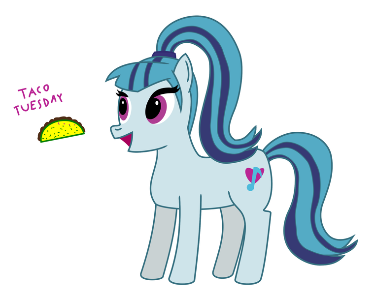 Size: 2481x1952 | Tagged: safe, artist:disty dusk, derpibooru import, sonata dusk, ponified, pony, equestria girls, rainbow rocks, equestria girls ponified, food, simple background, solo, sonataco, taco, taco tuesday, white background