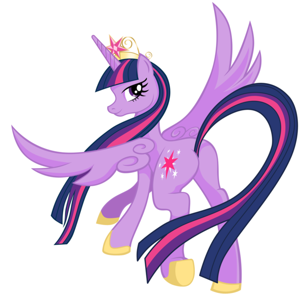 Size: 1024x1016 | Tagged: safe, artist:wangkingfun, derpibooru import, twilight sparkle, twilight sparkle (alicorn), alicorn, pony, big crown thingy, female, hoof shoes, jewelry, looking at you, mare, older, regalia, simple background, solo, spread wings, twibutt, ultimate twilight, white background, wings