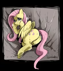 Size: 699x791 | Tagged: safe, artist:jyoka0222, derpibooru import, fluttershy, crying, plot, solo