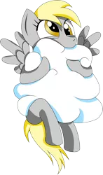 Size: 4362x7404 | Tagged: safe, artist:bronytoss, derpibooru import, derpy hooves, pegasus, pony, absurd resolution, cloud, female, hug, mare, simple background, solo, transparent background