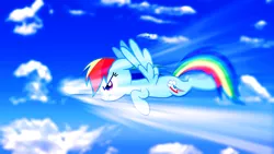 Size: 1920x1080 | Tagged: safe, artist:barrfind, artist:uxyd, derpibooru import, rainbow dash, pegasus, pony, effects, female, flying, mare, sky, solo, vector, wallpaper