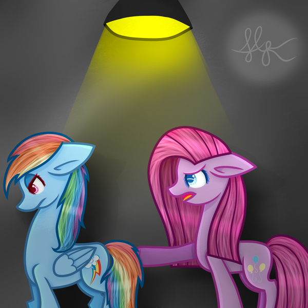 Size: 2500x2500 | Tagged: artist:applejacks2, derpibooru import, lamp, pinkamena diane pie, pinkie pie, rainbow dash, safe