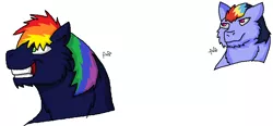 Size: 761x352 | Tagged: safe, artist:dragonfan810, derpibooru import, oc, oc:rainboom, oc:thunder strike, unofficial characters only, duo, ms paint, next generation, offspring, parent:rainbow dash, parent:soarin', parents:soarindash