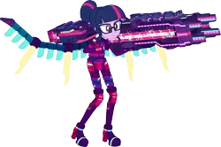 Size: 8493x5650 | Tagged: dead source, safe, artist:birdalliance, derpibooru import, sci-twi, twilight sparkle, equestria girls, absurd resolution, armor, assault fireteam, clothes, fireteam, glasses, solo, weapon