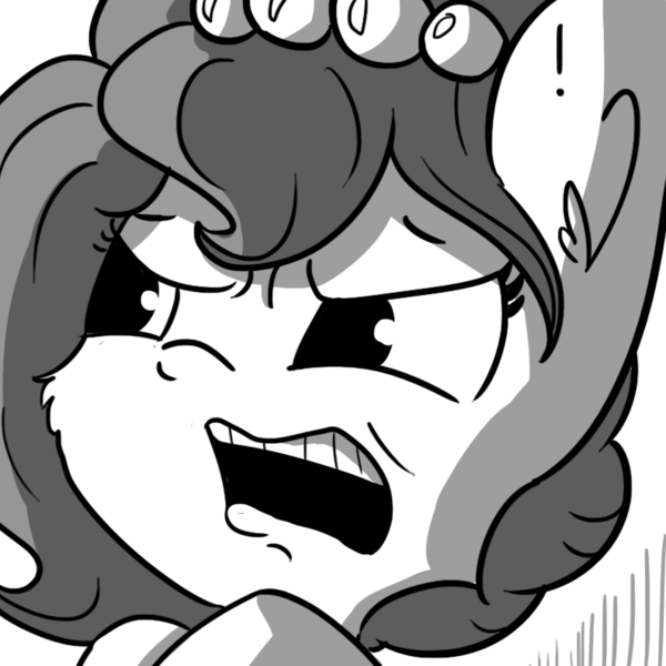 Size: 792x792 | Tagged: safe, artist:tjpones, derpibooru import, oc, oc:brownie bun, unofficial characters only, earth pony, pony, horse wife, disgusted, faic, grayscale, monochrome, reaction image, solo