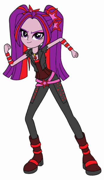 Size: 742x1280 | Tagged: safe, artist:blondenobody, artist:givralix, derpibooru import, aria blaze, equestria girls, rainbow rocks, alternate costumes, boots, clothes, description is relevant, saints row, saints row the third, simple background, solo, the syndicate, white background