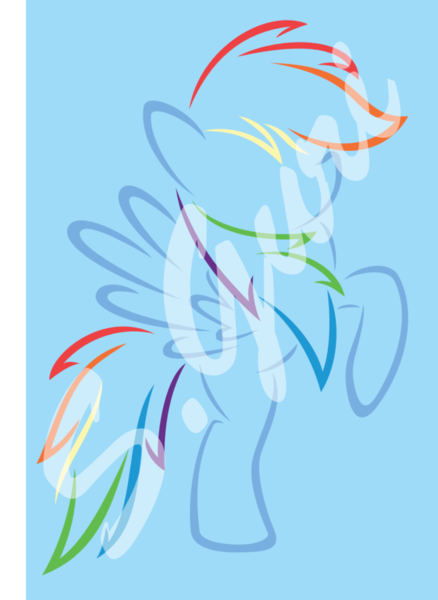 Size: 763x1046 | Tagged: safe, artist:s.guri, derpibooru import, rainbow dash, minimalist, obtrusive watermark, solo, watermark