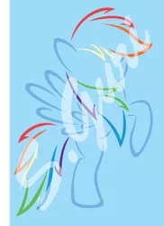 Size: 763x1046 | Tagged: safe, artist:s.guri, derpibooru import, rainbow dash, minimalist, obtrusive watermark, solo, watermark