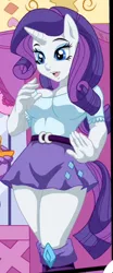 Size: 366x879 | Tagged: suggestive, artist:bbmbbf, derpibooru import, rarity, anthro, comic:also rarity, equestria untamed, equestria girls, adorasexy, boots, breasts, cleavage, clothes, comic, cropped, cute, female, legs, palcomix, sexy, skirt, solo
