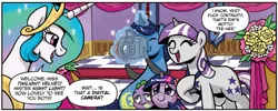 Size: 1304x522 | Tagged: background pony strikes again, comic drama, derpibooru import, edit, idw, night light, nitpicking, princess celestia, safe, spike, spoiler:comic, spoiler:comic40, twilight sparkle, twilight velvet