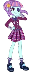 Size: 2600x5200 | Tagged: safe, artist:remcmaximus, derpibooru import, sunny flare, equestria girls, friendship games, absurd resolution, bowtie, clothes, crystal prep academy, crystal prep academy uniform, crystal prep shadowbolts, high heels, one eye closed, pleated skirt, school uniform, simple background, skirt, socks, solo, transparent background, vector