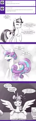 Size: 582x1920 | Tagged: suggestive, artist:deusexequus, derpibooru import, princess flurry heart, twilight sparkle, twilight sparkle (alicorn), alicorn, pony, ask the princess of friendship with benefits, spoiler:s06, ask, bedroom eyes, book, dialogue, female, implied foalcon, implied incest, implied sex, implied shipping, looking at you, mare, older, raised hoof, speech bubble, tumblr, twilight is a foal fiddler