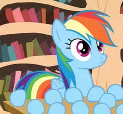 Size: 597x556 | Tagged: derpibooru import, edit, edited screencap, egg, rainbow dash, safe, screencap, solo, testing testing 1-2-3