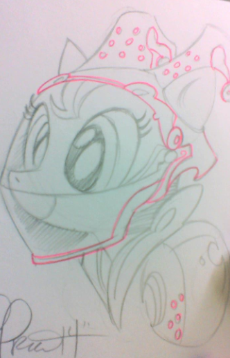 Size: 332x516 | Tagged: artist:andypriceart, derpibooru import, mirage, pinkie pie, ponified, safe, solo, video game, warframe