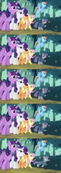 Size: 1280x3600 | Tagged: grimdark, derpibooru import, edit, applejack, fluttershy, maud pie, rainbow dash, rarity, twilight sparkle, twilight sparkle (alicorn), alicorn, pony, amputation, female, gore, if the emperor had a text-to-speech device, mare, pain glove, rogal dorn, warhammer (game), warhammer 40k