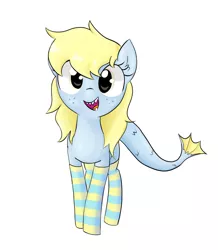 Size: 1124x1289 | Tagged: artist:wafflecakes, clothes, cute, derpibooru import, oc, oc:flo, original species, safe, simple background, socks, solo, striped socks, unofficial characters only
