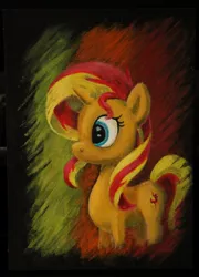 Size: 1280x1782 | Tagged: safe, artist:horseez, derpibooru import, sunset shimmer, pony, unicorn, acrylic painting, painting, solo, traditional art