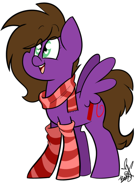 Size: 2695x3559 | Tagged: safe, artist:befishproductions, derpibooru import, oc, oc:befish, unofficial characters only, clothes, scarf, signature, simple background, socks, striped socks, transparent background, wingding eyes