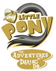 Size: 1566x1982 | Tagged: adventure, artist:jamescorck, daring do, derpibooru import, edit, hat, logo, logo edit, my little pony logo, parody, pith helmet, safe, simple background, text, transparent background, vector