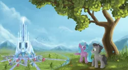 Size: 2000x1100 | Tagged: artist:emeraldgalaxy, colt sombra, crystal empire, derpibooru import, idw, king sombra, radiant hope, safe, scenery, spoiler:comic