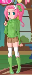 Size: 210x486 | Tagged: clothes, derpibooru import, fluttershy, fynsy, human, humanized, magical friends, safe, solo, sweater, sweatershy, turtleneck