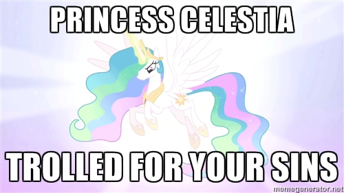 Size: 500x281 | Tagged: derpibooru import, edit, edited screencap, exploitable meme, flying, glow, image macro, lesson zero, meme, princess celestia, safe, screencap, solo, unamused