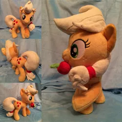 Size: 2048x2048 | Tagged: safe, artist:zombies8mywaffle, derpibooru import, applejack, pony, apple, cute, ebay, food, for sale, hatless, irl, magnetic, missing accessory, my little pony, photo, plushie