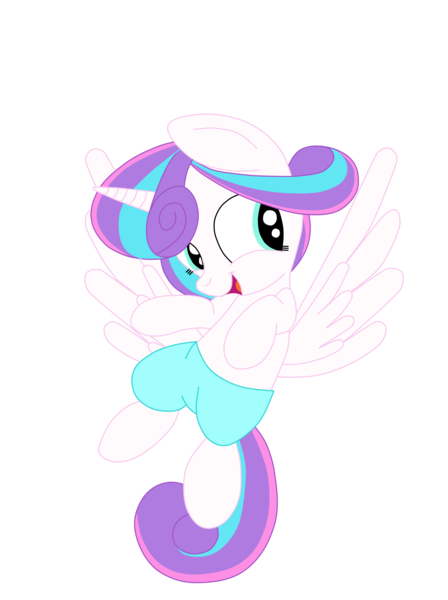 Size: 1936x2592 | Tagged: artist:squipycheetah, clothes, cute, derpibooru import, diaper, filly, floating, flurrybetes, flying, happy, looking back, looking sideways, older, open mouth, pants, princess flurry heart, safe, shorts, simple background, smiling, solo, spoiler:s06, spread wings, transparent background, vector