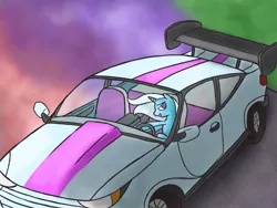 Size: 1000x750 | Tagged: safe, artist:slamjam, derpibooru import, trixie, pony, unicorn, car, drift, drifting, female, mare, solo