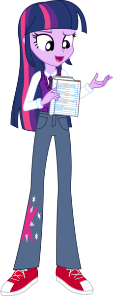 Size: 1966x5124 | Tagged: safe, artist:sketchmcreations, derpibooru import, twilight sparkle, equestria girls, alternate costumes, casual, clothes, jeans, journal, open mouth, pants, simple background, solo, sweater vest, transparent background, vector