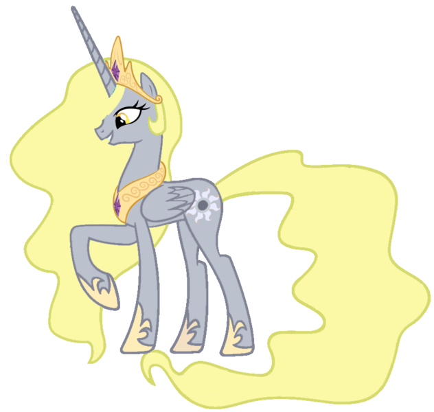 Size: 900x855 | Tagged: safe, artist:blah23z, derpibooru import, derpy hooves, princess celestia, alicorn, pony, derpicorn, female, mare, princess derpy, race swap, simple background, solo, transparent background, vector