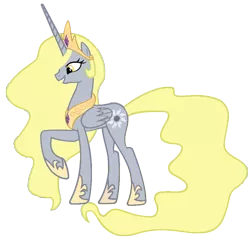 Size: 900x855 | Tagged: safe, artist:blah23z, derpibooru import, derpy hooves, princess celestia, alicorn, pony, derpicorn, female, mare, princess derpy, race swap, simple background, solo, transparent background, vector