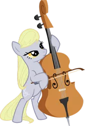 Size: 734x1088 | Tagged: safe, artist:blah23z, derpibooru import, edit, derpy hooves, octavia melody, pony, bipedal, cello, fusion, hoof hold, musical instrument, palette swap, recolor, simple background, solo, tavified, transparent background, vector